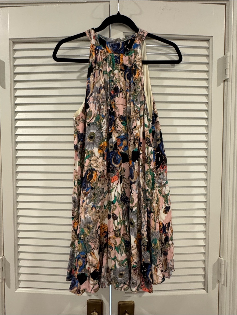 entro Pink Floral Halter Mini Dress